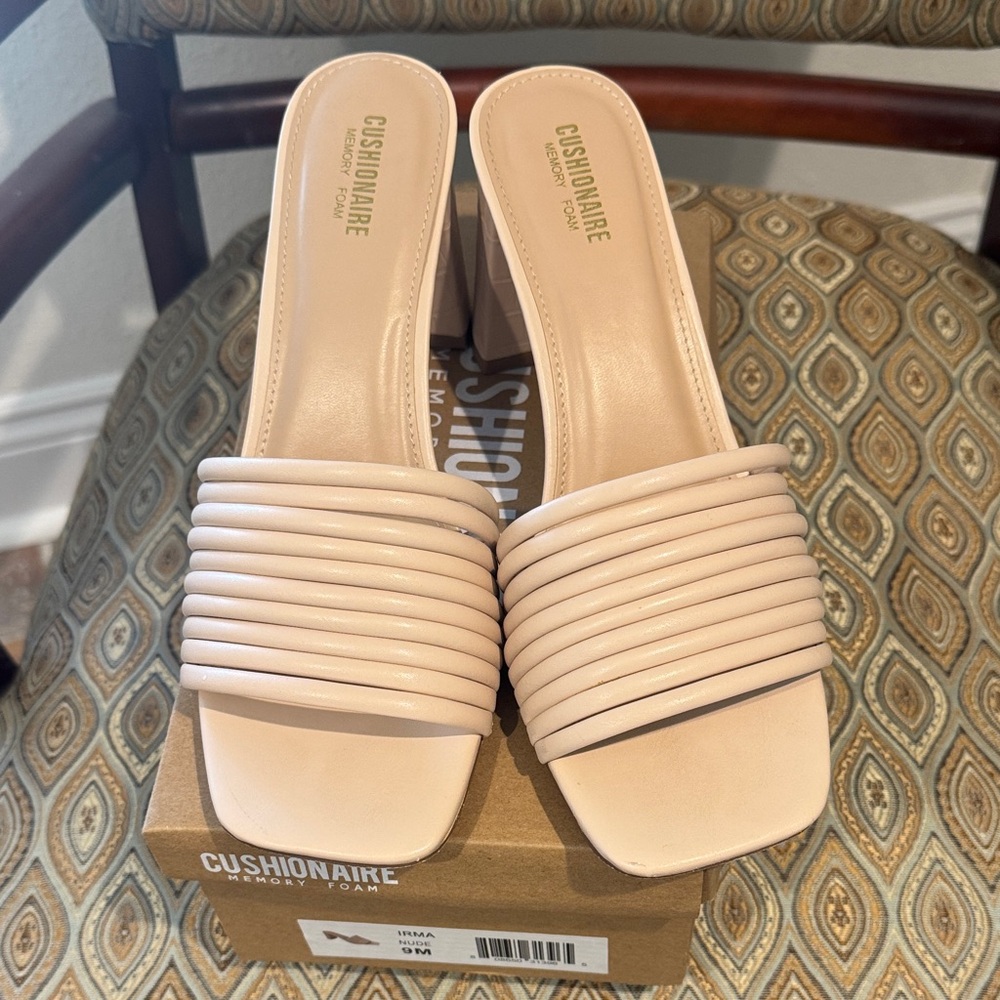Cushionaire Women's Nude Slide Sandals